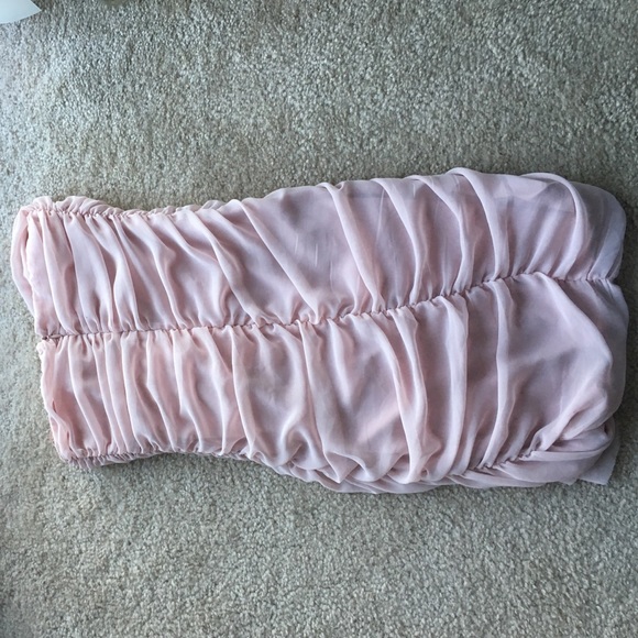 Express - Blush Pink Chiffon Dress - Picture 2 of 4